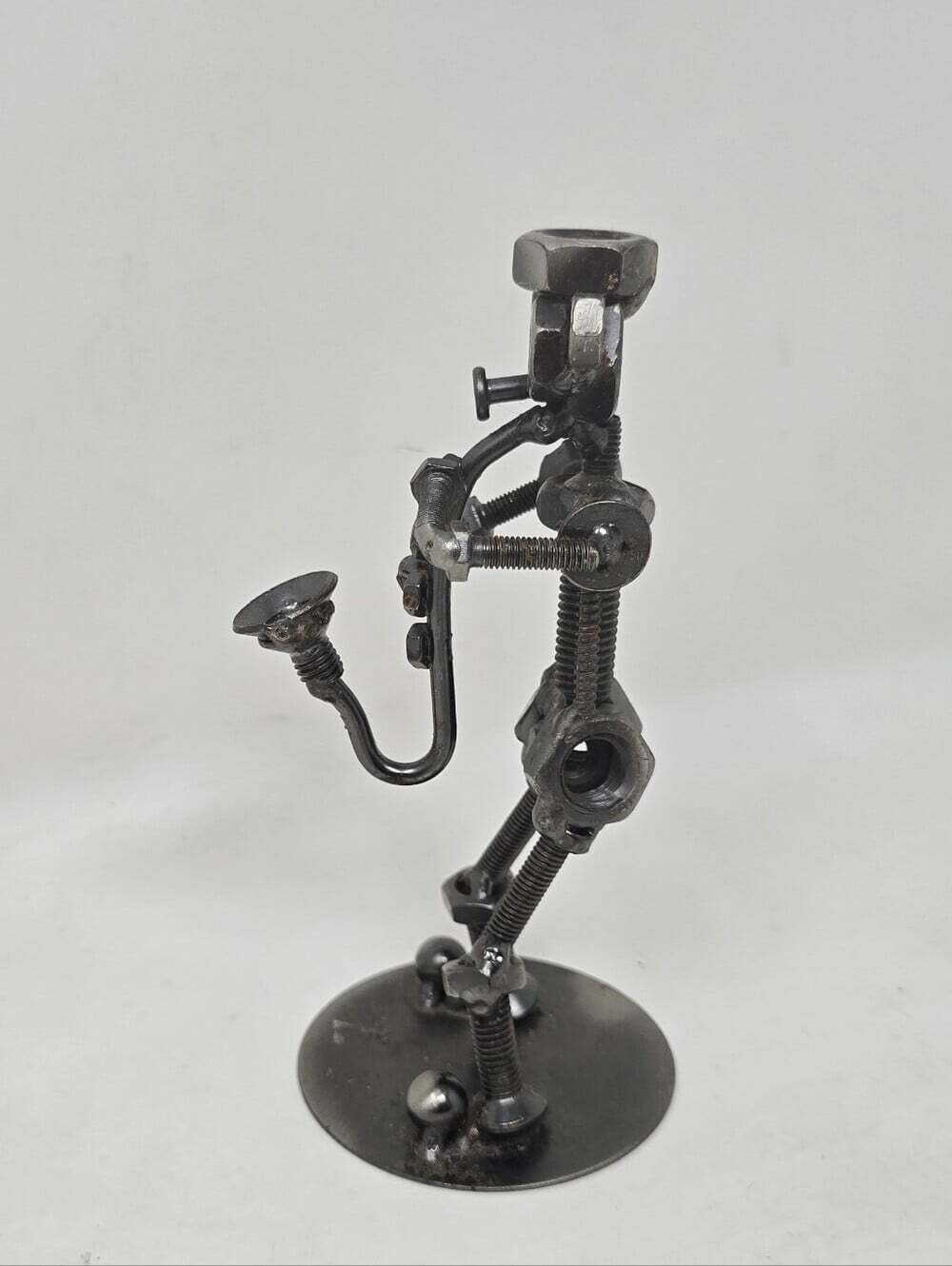 Nut Screws Bolts Figurine Metal Saxophone Player Music Folk Art Vintage 80s 90s - Picture 4 of 14